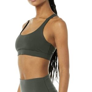 Alo Yoga Airbrush Suspension Sports Bra In Dark Cactus
